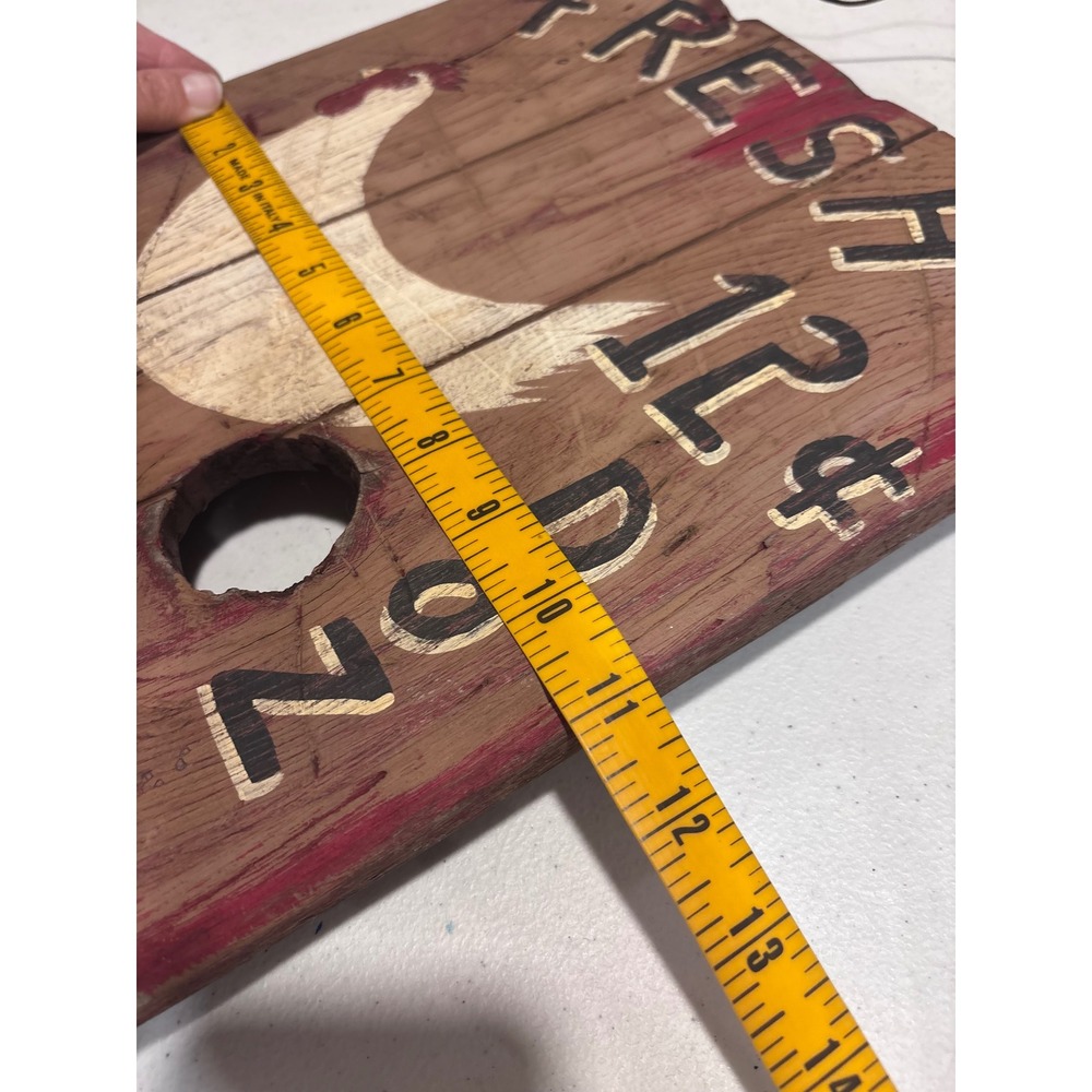 Vintage Farmhouse Wooden Sign Fresh Eggs 12 Cents Rustic Hen Wall Decor 12x9.5 - Picture 7 of 7